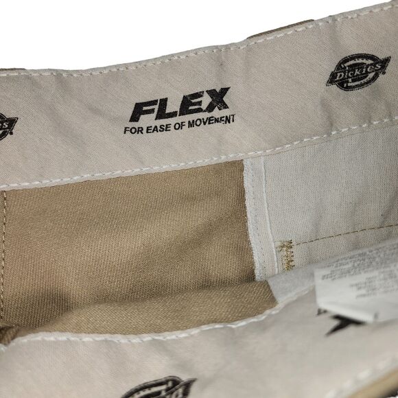 DICKIES 874 Regular Fit Flex Pants Men Size W42 L30 Chino Talon Zipper Tan - Picture 8 of 11